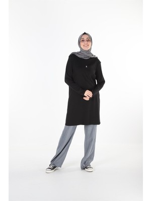Plistre 1455_BASKILI Taşlı Tesettür Tunik