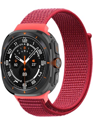 kilifone - Samsung Watch Ultra 47mm - Kordon Hasır Kordon - KRD-03 - Kırmızı - T33246