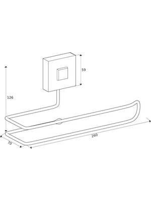 Sas Delmeye Son Yapışkanlı Banyo Mutfak Solo Havlu Askılığı Krom Y-609   Kasa - 54