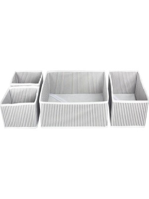 4'lü ( Bölmeli) Çekmece Içi Düzenleyici Gri Organizer Kutu Seti