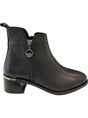 Castle Black YLDZ-9780-1 Kadın  Deri Klasik Bot Siyah