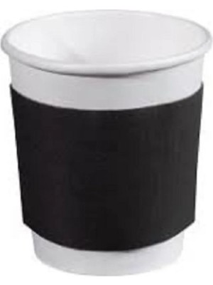 Alenked Shop 8oz - 9oz - 12oz Siyah Karton Bardak Kılıfı (25'li)