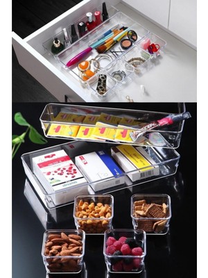 Nandy Home 6 Parça Çekmece Içi Punto Drawer Düzenleyici Organizer Şeffaf