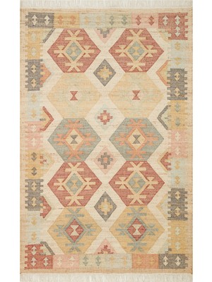 Eko Halı Cicim Kilim Ck 02 Multy Vıntage Desenlere Sahip Renkli El Dokuma Cicim Kilim