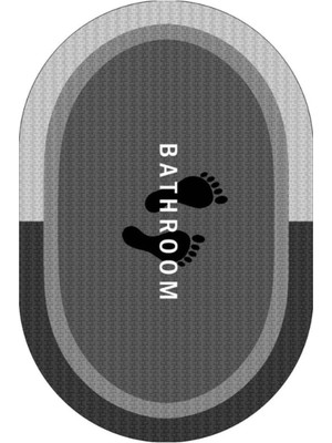 Bathroom Siyah Su Geçirmez Kaydırmaz Banyo Paspası Banyo Halısı Su Emici Kaymaz Paspas 40 x 60