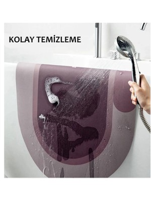 Bathroom Siyah Su Geçirmez Kaydırmaz Banyo Paspası Banyo Halısı Su Emici Kaymaz Paspas 40 x 60