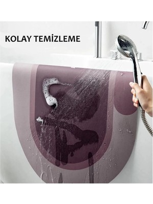 Bathroom Bordo Su Geçirmez Kaydırmaz Banyo Paspası Banyo Halısı Su Emici Kaymaz Paspas 40 x 60