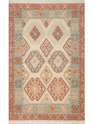 Eko Halı Cicim Kilim Ck 01 Multy Vıntage Desenlere Sahip Renkli El Dokuma Cicim Kilim