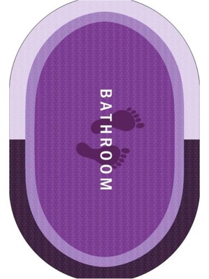 Bathroom Mor Su Geçirmez Kaydırmaz Banyo Paspası Banyo Halısı Su Emici Kaymaz Paspas 40 x 60