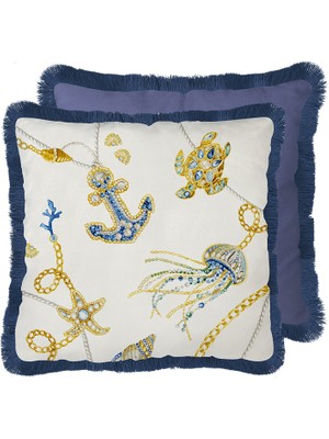 Baci Milano Portofino Yastık 60 cm x 60 cm Mavi