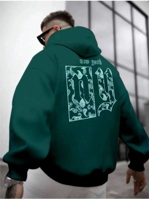 Erkek Yeşil  Ny Life  Baskılı Sweatshirt