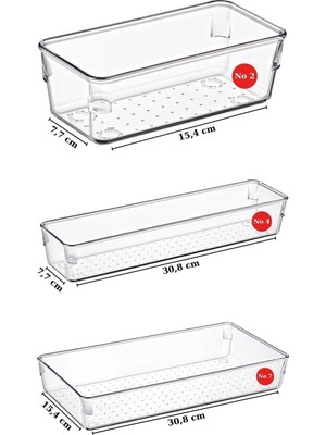 Nandy Home 4 Parça Çekmece Içi Punto Drawer Düzenleyici Organizer Şeffaf