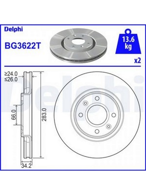 Ön Fren Aynasi Corsa F-Crosland X-Mokka E-Partner-Berlıngo-307-207-208-2008-1007-308-C3-C3 Aircross- C4-C5-Xsara-Ds3 283X26X4Dlxhavalı 4249.84-4249.18 11
