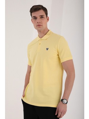 Tommy Life Tommy Life  Sarı Erkek Klasik Kısa Kol Dar Kesim Polo Yaka T-Shirt-87768