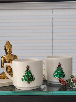 M'art Home Happy New Year 2025 2 Li Kupa Fincan 250 ml