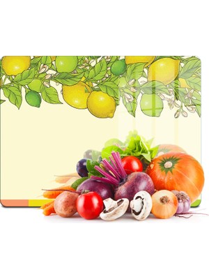 Decovetro Cam Kesme Tahtası ve Sunumluk ve Sunum Tabağı Vintage Lime 30X40 cm