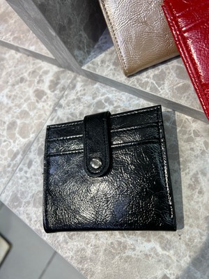 Zeyzey Butik Lola Kartlık Detaylı Mini Siyah Cüzdan