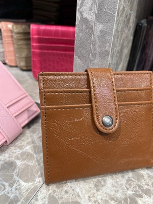 Zeyzey Butik Lola Kartlık Detay Taba Mini Cüzdan