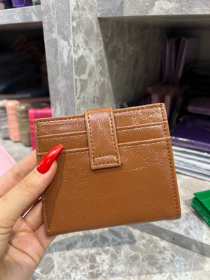 Zeyzey Butik Lola Kartlık Detay Taba Mini Cüzdan