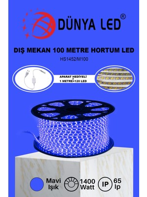 Meg Light Store 220V Trafosuz Mavi Şerit LED 100MT