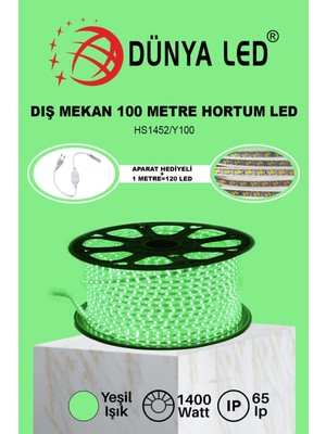 Meg Light Store 220V Trafosuz Yeşil Şerit LED 100MT