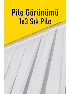 Madame Dower Taç Silk Ipek Tül Perde 1x3 Sık Pile - Extra Gramajlı - Kırışmaz Ütü Gerektirmez