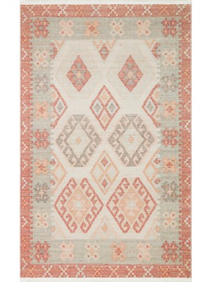 Eko Halı Elista ELS101 Cream Multy Loop Dokuma Yıkanabilir Otantik Kilim