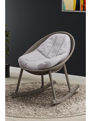 Halmak Sallanan Sandalye Minderli Tekli Rahat Koltuk Tv Bahçe Balkon Koltuğu Plastik Sandalye Koltuk