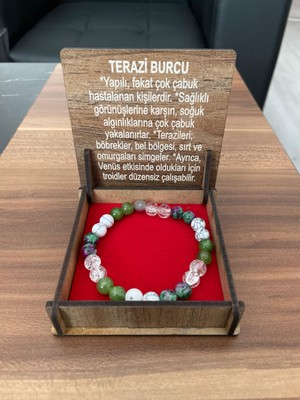 Terazi Burcuna Özel Doğal Taş Burç Bileklik