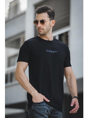 Ft Dont Limit Baskılı Waffle Bisiklet Yaka Likralı Slim Fit Erkek Tshirt
