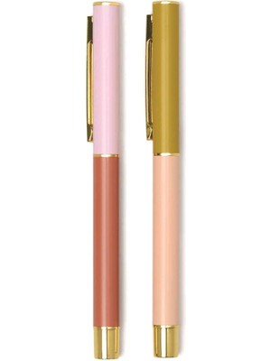 Designworks İnk DesignWorks Colour Block İkili Tükenmez Kalem Seti Rosewood & Blush