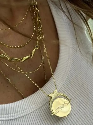 Vogutima Serenay Kolye • Je T’aime • Seni Seviyorum Kolyesi 18 K Gold 925 Gümüş  Sevgiliye • Eşe Hediye Kolye