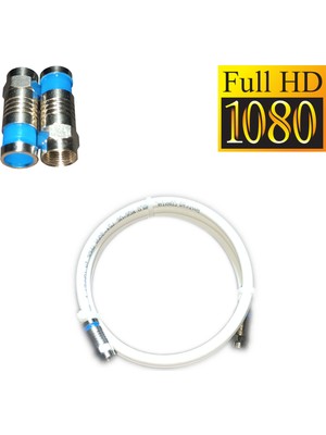 Amstrad Rg6-U6 4k/full Hd /3d(1metre)  Tv Uydu Kablosu Saf Çelik F Konnektörlü