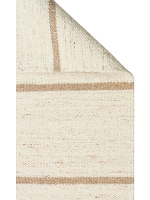 Eko Halı Pune Pun 06 Ivory Beige El Emeği ile Yeni Zelanda Yünü ile Üretilen Modern El Dokuma Kilim