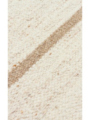 Eko Halı Pune Pun 06 Ivory Beige El Emeği ile Yeni Zelanda Yünü ile Üretilen Modern El Dokuma Kilim