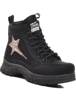 Ayakmod 24042-F Siyah-Zümrüt Içi Polarlı Çocuk Bot