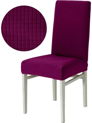 Sandalye Kılıfı Likralı Yıkanabilir Esnek Lastikli Bambu Sandalye Örtüsü 6' Lı Paket