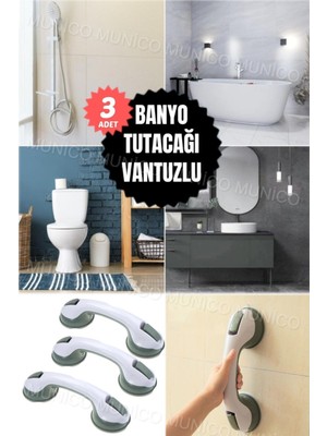 Nidage 3 Adet Emniyetli Destek Barı Engelliler Için Çözüm Banyo ve Tuvalet Için Güçlü Vantuzlu