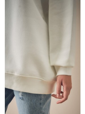 Basic Bisiklet Yaka Sweatshirt