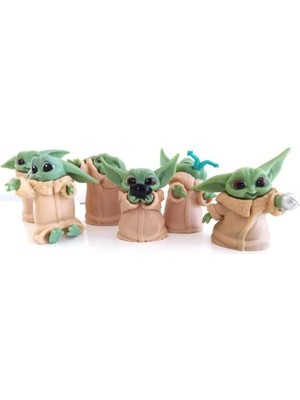 Çılgıntrend 6 lı Star Wars 3D Baby Yoda Mini Figür Seti Oyuncak 6cm