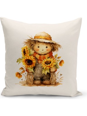 Woodhub Sonbahar Serisi Çift Tarafı Dijital Baskılı Kırlent Kılıfı (Halloween Autumn Cushion Cover)