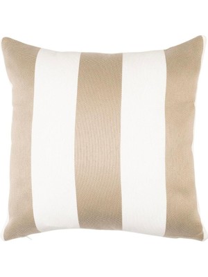 Woodhub Bej Çizgili Outdoor Kırlent Kılıfı