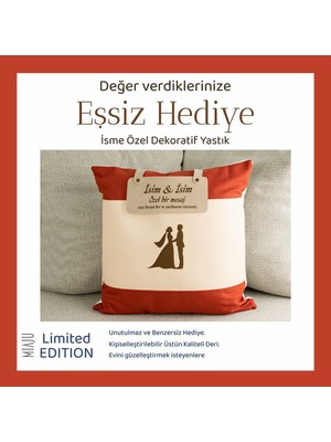 Woodhub Evlilik Teklifi Için Yastık, Isme Özel Kişiselleştirilebilir Yastık, Özel ve Romantik Anı Hediyesi