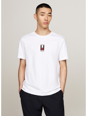 Tommy Hilfiger Bisiklet Yaka Beyaz Erkek T-Shirt MW0MW36512YBR