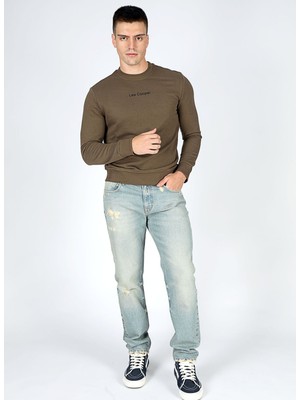 Lee Cooper Bisiklet Yaka Haki Erkek Sweatshırt 251 Lcm 241021 Dorre Olıve