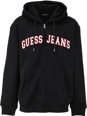 Guess Jeans Siyah Erkek Sweatshırt M4YQ26K9V31JBLK Gj Zıp Hood Reg Gue