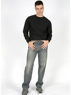 Lee Cooper Baggy Yüksek Bel Bol Kesim Düz Paça %100 Pamuk Ramon Falcon Green Erkek Jean Pantolon