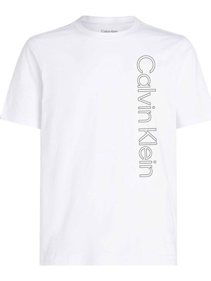 Calvin Klein Calvin Klein Beyaz Erkek Normal Düz T-Shirt 00GMF4K113YAA-PW - Graphıc T-Shırt