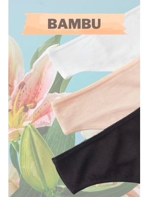 Bambu 3'lü Tanga Thong Kalp Külot Terletmez Ince Kumaş