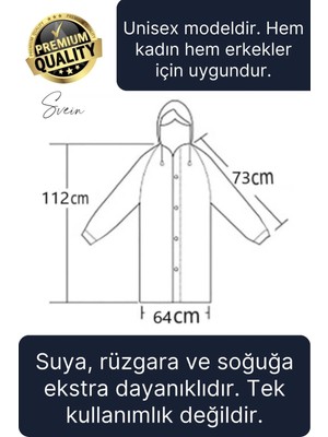 Premium Laci Xxl 150 gr Kapüşonlu Cepli Yağmurluk Su Rüzgar Soğuk Geçirmez Unisex Çıtçıtlı Pardösü